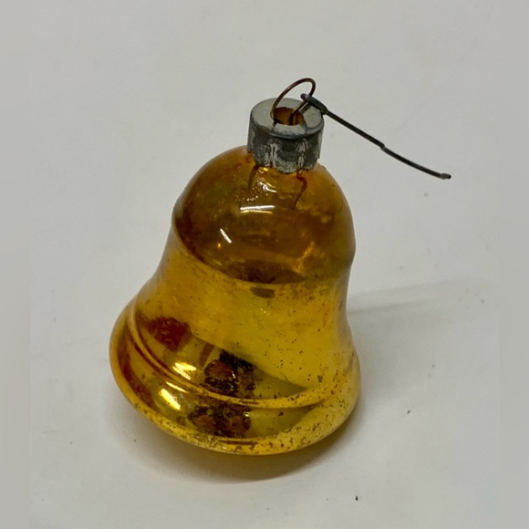 Mid Century Antique Mercury Glass Figural Bell Christmas Tree Ornament - Picture 6 of 9